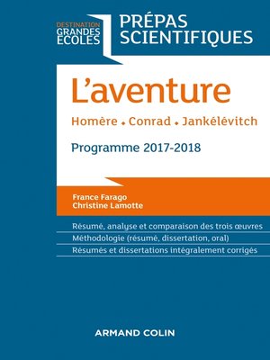 cover image of L'Aventure--Homère--Conrad--Jankélévitch